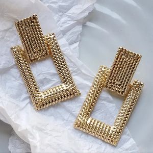Punk Rectangle Shaped Drop Earrings